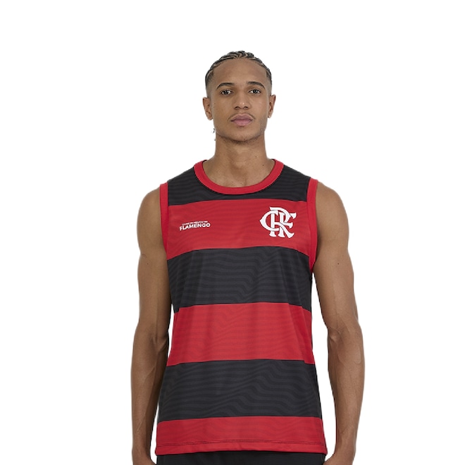 Camiseta Regata Masculina Braziline Flamengo Presença Rubro Negro - Foto 1