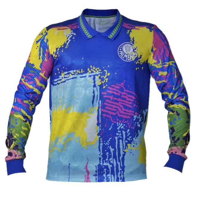 Camisa Masculina Betel Manga Longa Palmeiras Polo Retrô 1993 Goleiro - Foto 1