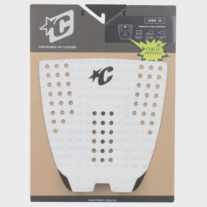 Deck para Prancha de Surf Creatures Icon Branco Preto - Foto 1