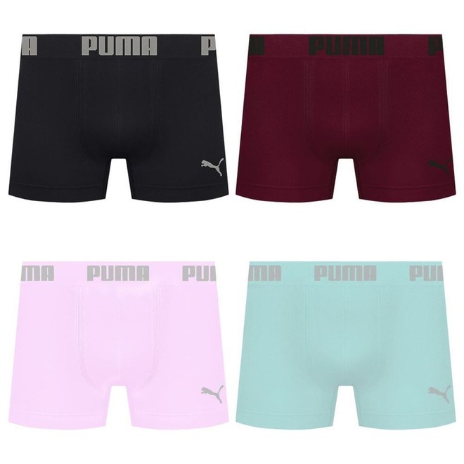Cueca Boxer Sem Costura Puma - 4 unidades - Masculina - Foto 1