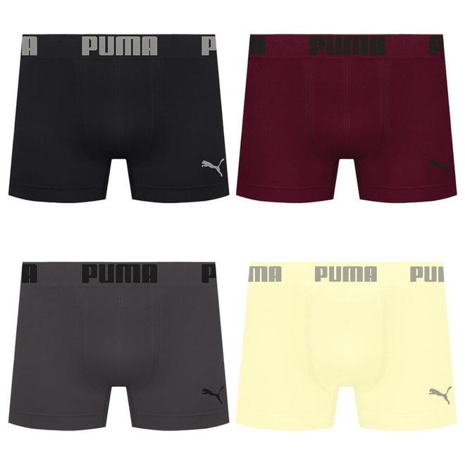 Cueca Boxer Sem Costura Puma - 4 unidades - Masculina - Foto 1
