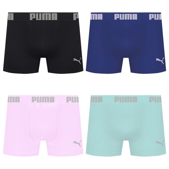 Cueca Boxer Sem Costura Puma - 4 unidades - Masculina - Foto 1