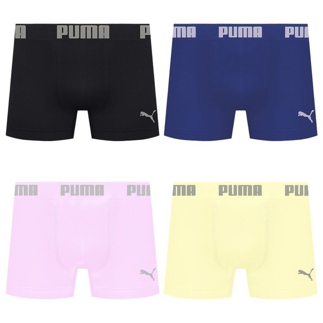 Cueca Boxer Sem Costura Puma - 4 unidades - Masculina - Foto 1