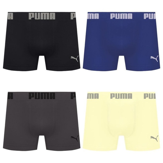 Cueca Boxer Sem Costura Puma - 4 unidades - Masculina - Foto 1