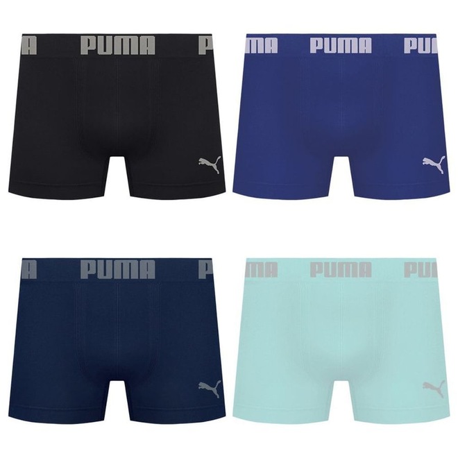 Cueca Boxer Sem Costura Puma - 4 unidades - Masculina - Foto 1