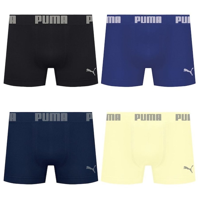 Cueca Boxer Sem Costura Puma - 4 unidades - Masculina - Foto 1