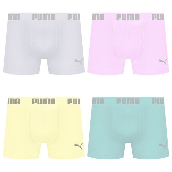 Cueca Boxer Sem Costura Puma - 4 unidades - Masculina - Foto 1