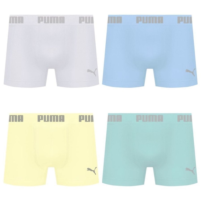 Cueca Boxer Sem Costura Puma - 4 unidades - Masculina - Foto 1