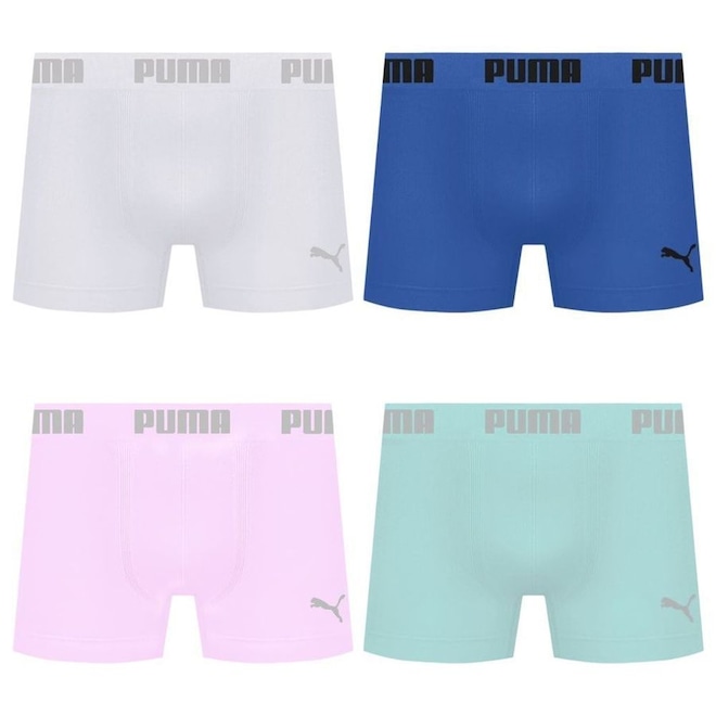 Cueca Boxer Sem Costura Puma - 4 unidades - Masculina - Foto 1