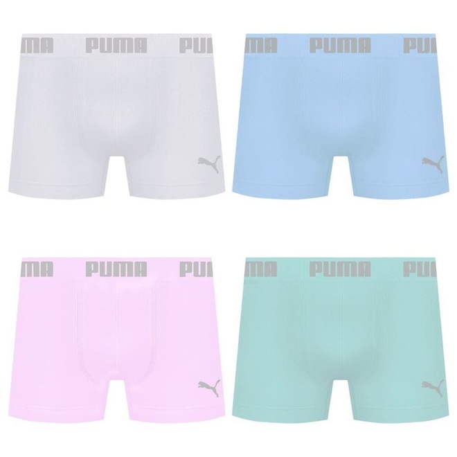 Cueca Boxer Sem Costura Puma - 4 unidades - Masculina - Foto 1