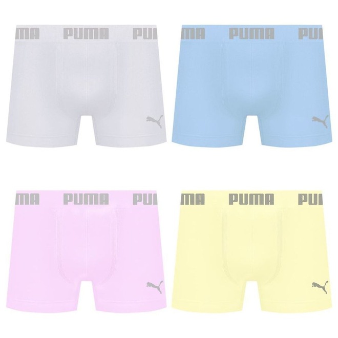 Cueca Boxer Sem Costura Puma - 4 unidades - Masculina - Foto 1