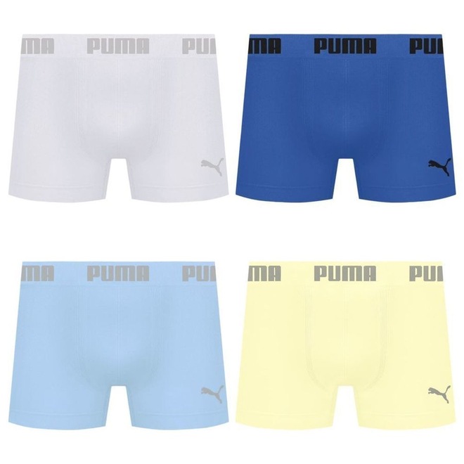 Cueca Boxer Sem Costura Puma - 4 unidades - Masculina - Foto 1