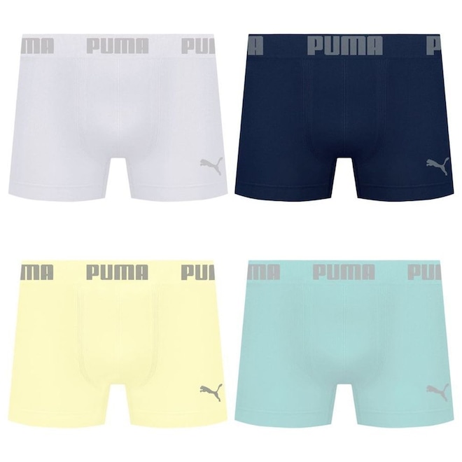 Cueca Boxer Sem Costura Puma - 4 unidades - Masculina - Foto 1