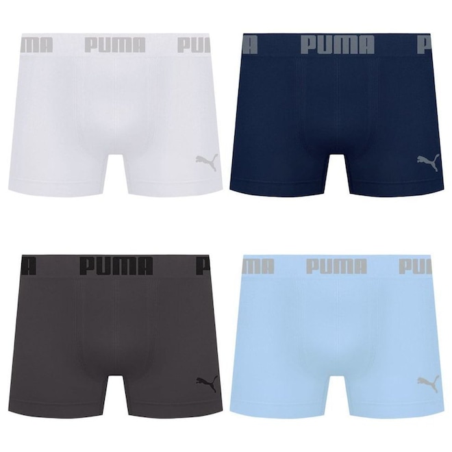 Cueca Boxer Sem Costura Puma - 4 unidades - Masculina - Foto 1