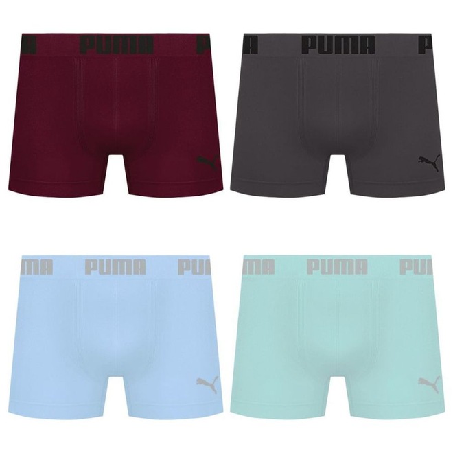 Cueca Boxer Sem Costura Puma - 4 unidades - Masculina - Foto 1
