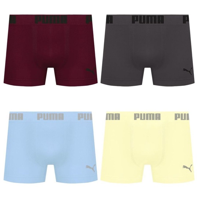 Cueca Boxer Sem Costura Puma - 4 unidades - Masculina - Foto 1