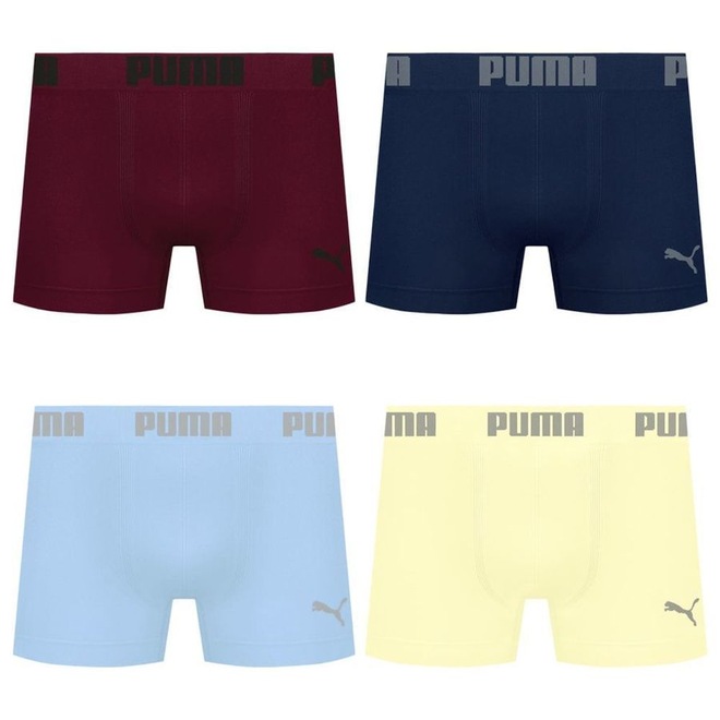 Cueca Boxer Sem Costura Puma - 4 unidades - Masculina - Foto 1