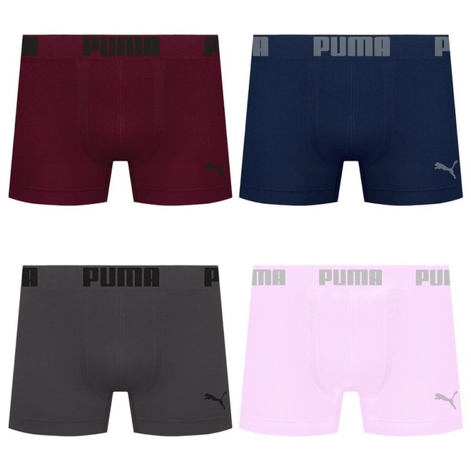 Cueca Boxer Sem Costura Puma - 4 unidades - Masculina - Foto 1