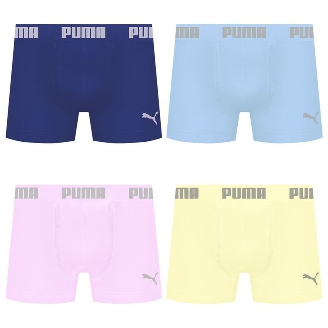Cueca Boxer Sem Costura Puma - 4 unidades - Masculina - Foto 1