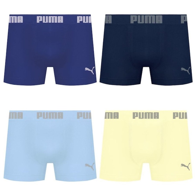 Cueca Boxer Sem Costura Puma - 4 unidades - Masculina - Foto 1