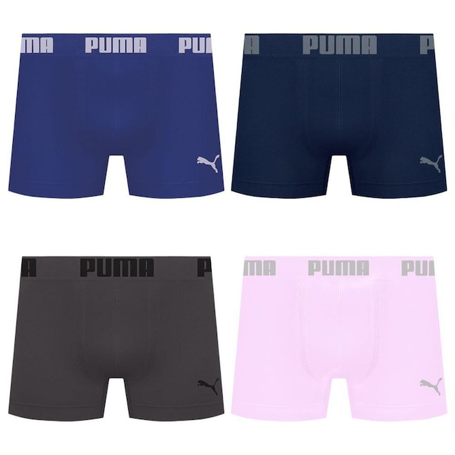 Cueca Boxer Sem Costura Puma - 4 unidades - Masculina - Foto 1