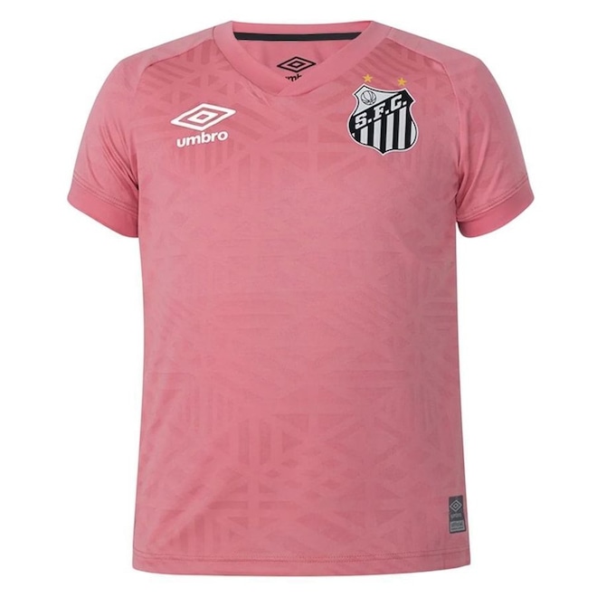 Camisa do Santos Umbro Outubro Rosa 2022/23 Infantil - Foto 1