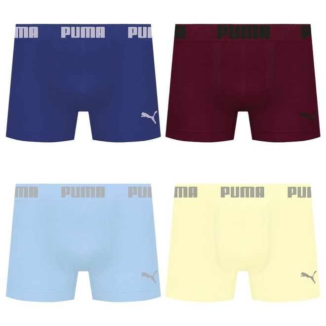 Cueca Boxer Sem Costura Puma - 4 unidades - Masculina - Foto 1