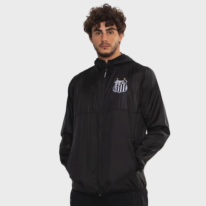 Jaqueta Corta Vento Masculina Surf Center Santos Escudo - Foto 1