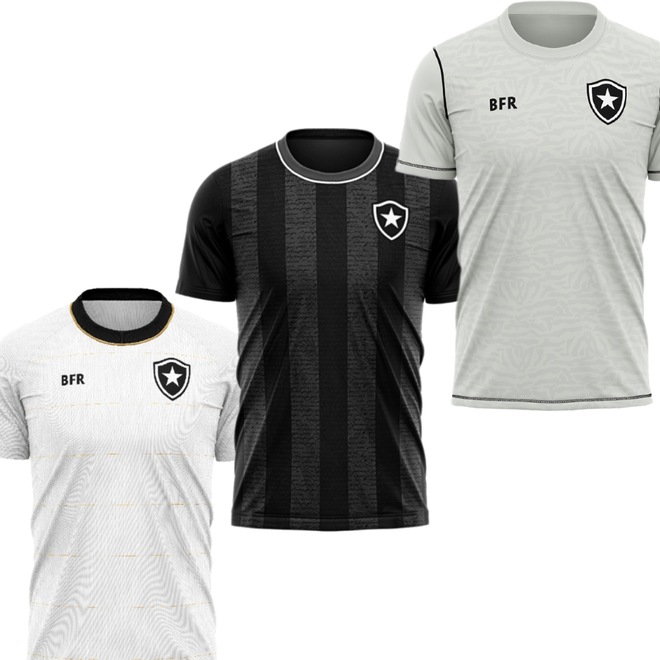 Kit de Camisas Botafogo Bens + Romper + Ser Braziline Masculina - 3 Unidades - Foto 1