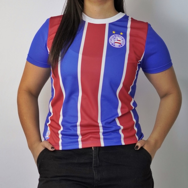Camisa Bahia Esquadrão Casual Tricolor - Feminino - Foto 1
