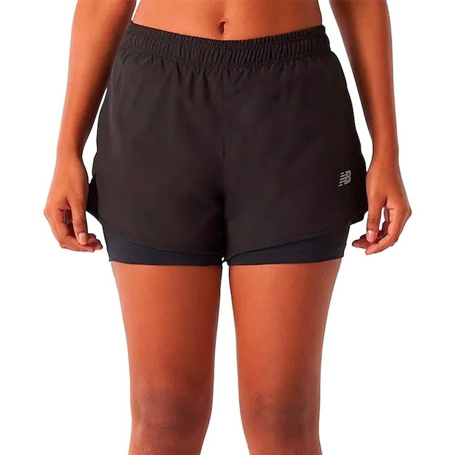 Short New Balance 2 em 1 Sport Essentials Feminino - Foto 1