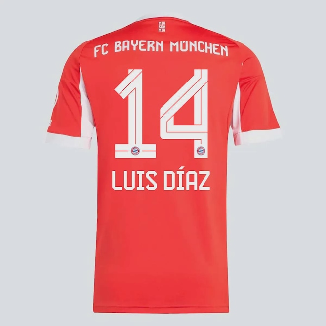 Camisa Bayern Home adidas 2026 14 Luis Díaz Masculina - Foto 1