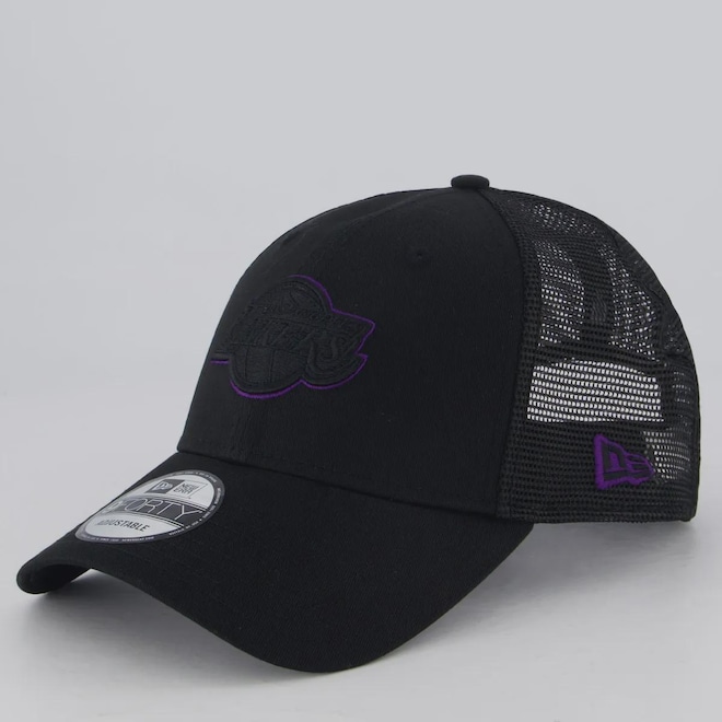 Boné Aba Curva New Era NBA Los Angeles Lakers Trucker 940 Unissex - Foto 1