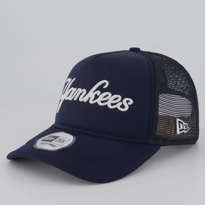 Boné Aba Curva New Era MLB New York Yankees Trucker 940 Unissex - Foto 1