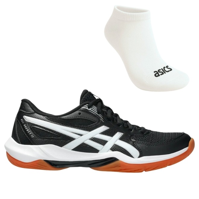 Kit Tênis ASICS GEL-Rocket 12 E Meia - Feminino - Foto 1