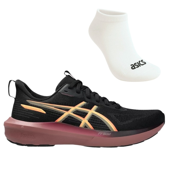 Kit Tênis ASICS Gt-1000 14 E Meia - Feminino - Foto 1