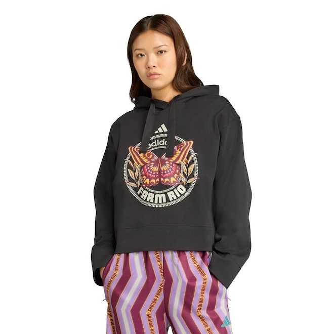 Blusão de Moletom com Capuz Feminino adidas Farm - Foto 1