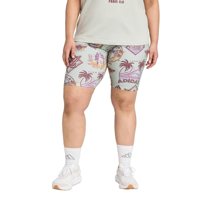 Short Plus Size Feminino adidas Ciclista FARM - Foto 1