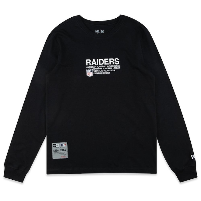 Camiseta Masculina New Era Manga Longa NFL Las Vegas Raiders Style - Foto 1