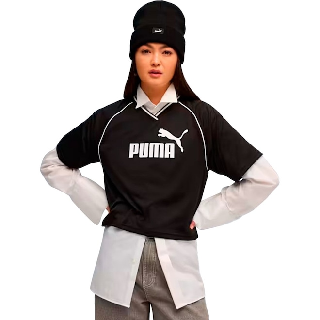 Blusa Cropped Feminina Puma Essentials Relaxed Football Jersey - Foto 1