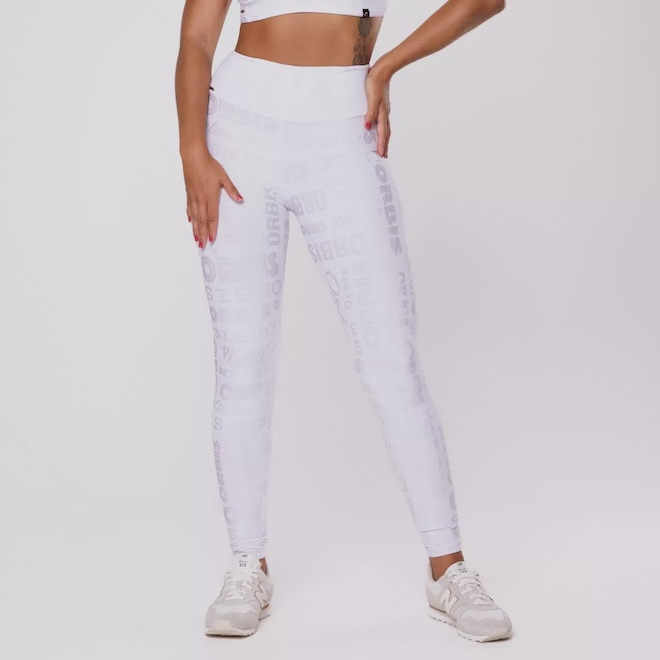 Calça Legging Orbis Cintura Alta Jacquard Poliamida - Foto 1