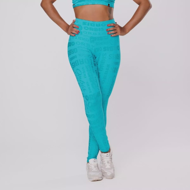 Calça Legging Orbis Cintura Alta Jacquard Poliamida - Foto 1