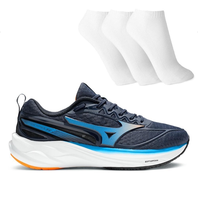 Tênis Mizuno Space 5 Masculino + 3 Pares de Meias - Foto 1
