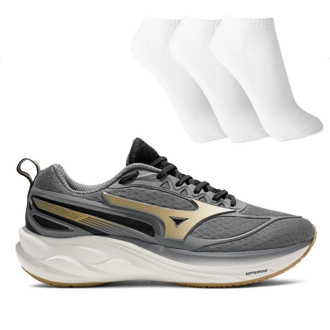 Tênis Mizuno Space 5 Masculino + 3 Pares de Meias - Foto 1