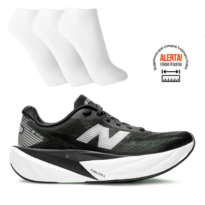 Tênis Feminino New Balance Fuelcell Rebel V5 + 3 Pares de Meias - Foto 1