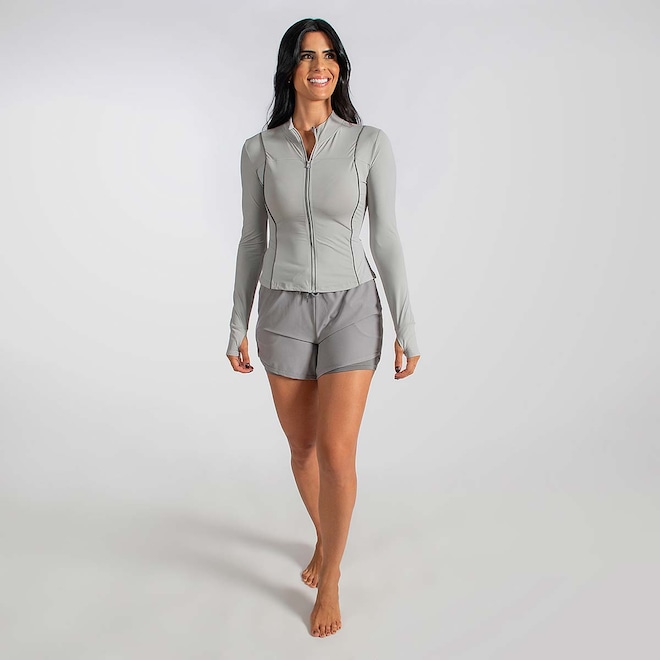 Short Duplo Feminino Fitness Sport Alma Genius - Foto 1