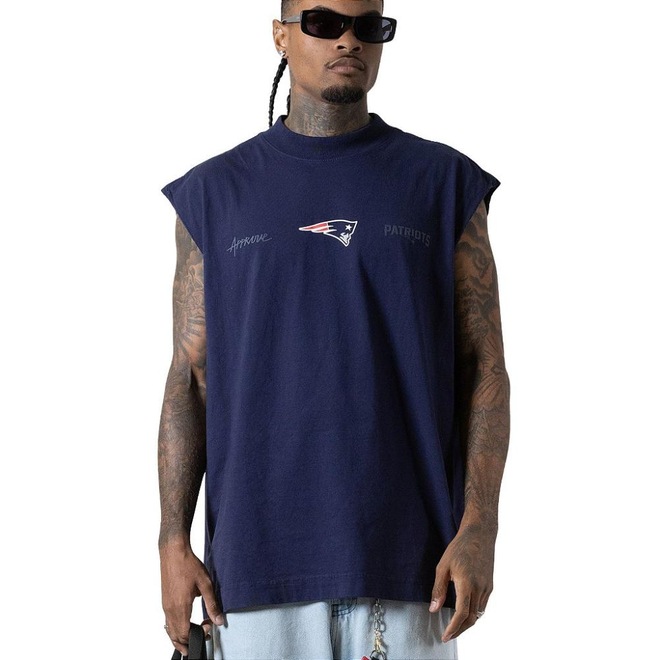 Camiseta Regata Huge Oversized Masculina Approve x NFL II Patriots - Foto 1