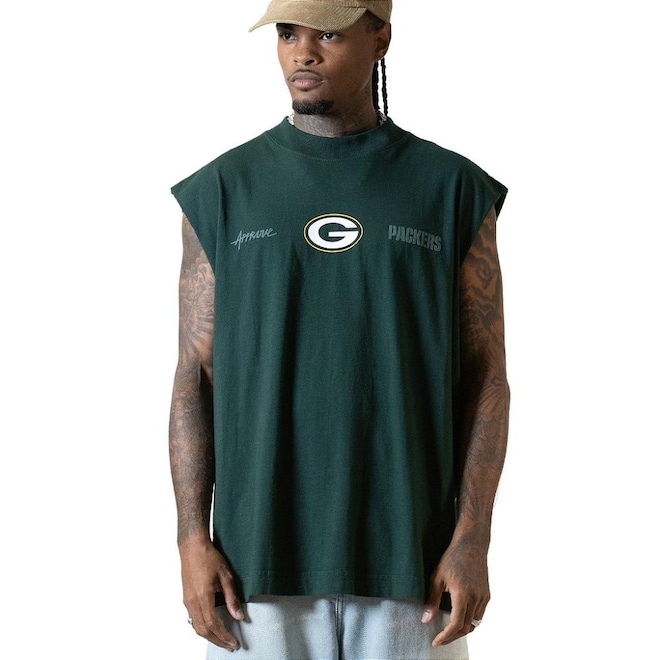 Camiseta Regata Huge Oversized Masculina Approve x NFL II Packers - Foto 1