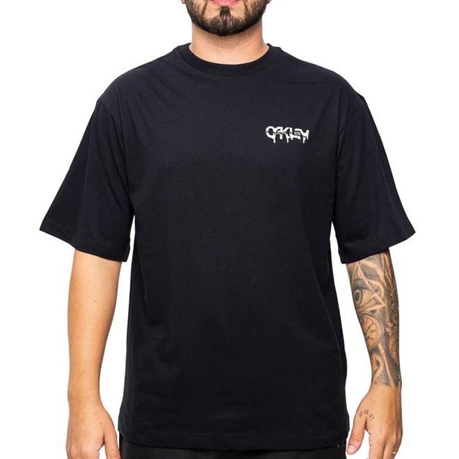 Camiseta Oakley B1B Melted Metal SM26 Masculina - Foto 1