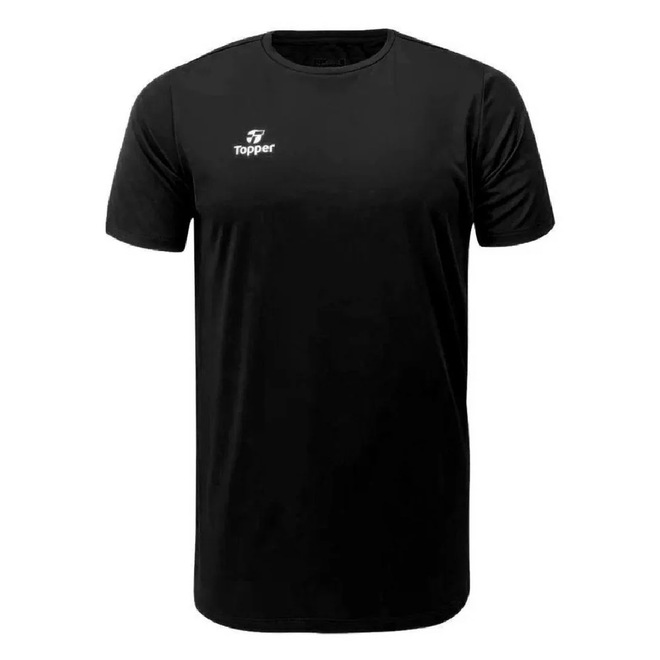 Camiseta Topper Fut Classic Plus Size Preto - Masculino - Foto 1